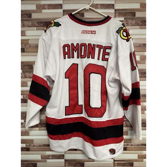 Vintage CCM NHL Chicago Blackhawks Tony Amonte 10 Jersey Mens Size M White - Picture 2 of 6